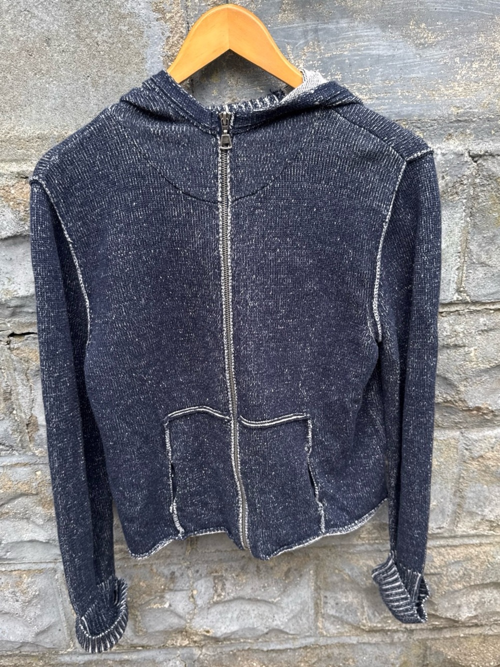 Vintage Zip Up Sweater XL Cotton Hoodie